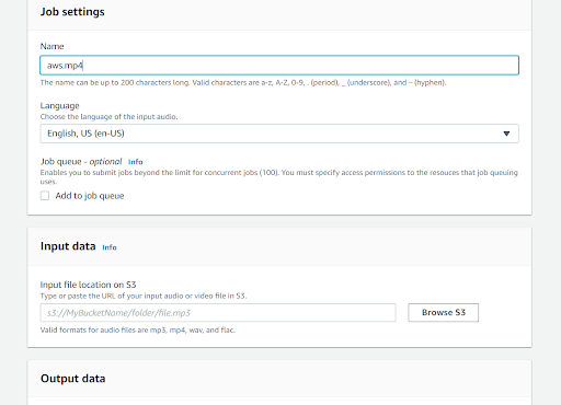 AWS Transcribe – speech recognition service