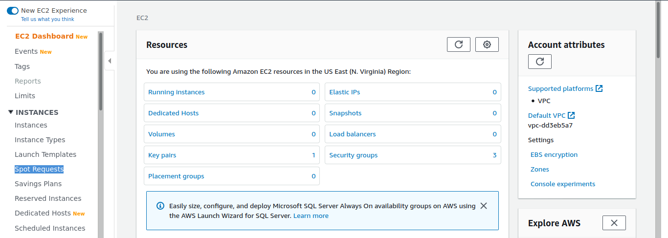launch and configure AWS spot instance
