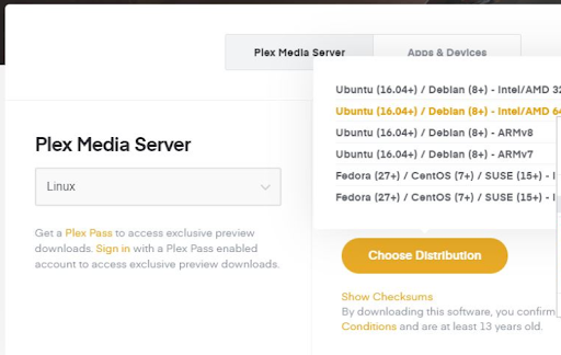 set up Plex Media server on Amazon LightSail