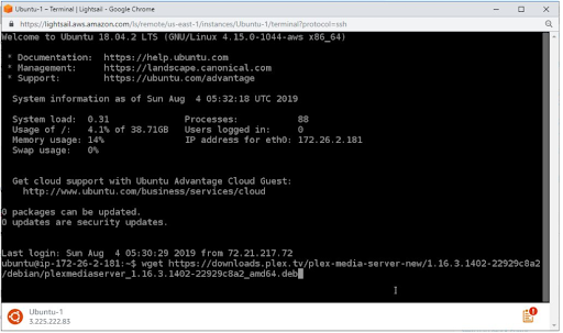set up Plex Media server on Amazon LightSail