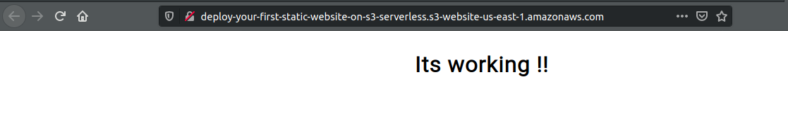 Deploy Your First Static Website On Amazon S3 Serverless is working