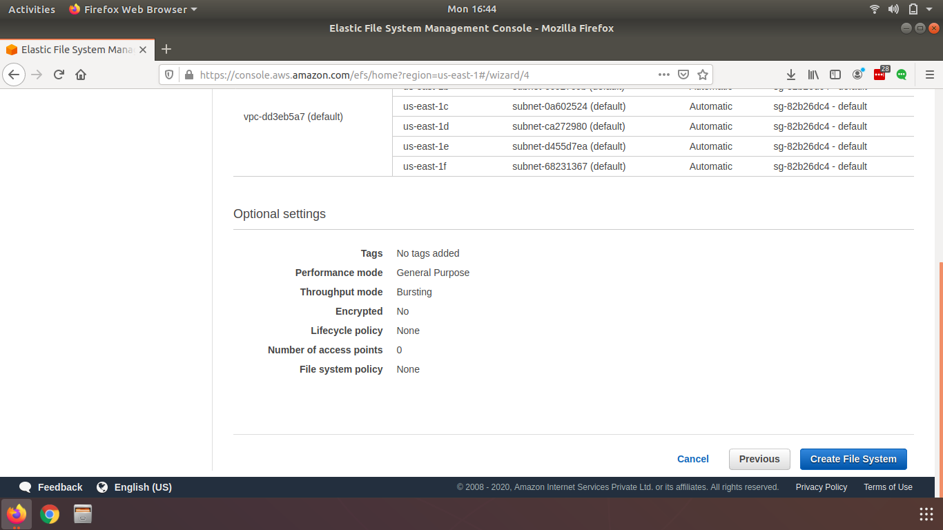 AWS Elastic File Storage & How to create it