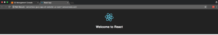 Welcome to react website Deploy ReactJS App To AWS S3 Bucket Hosting