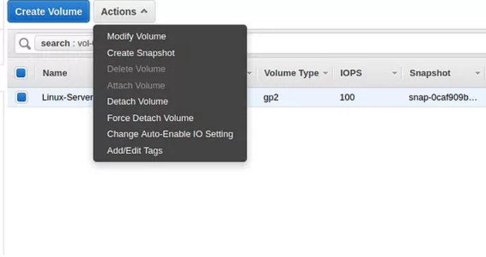 AWS instance modify volume