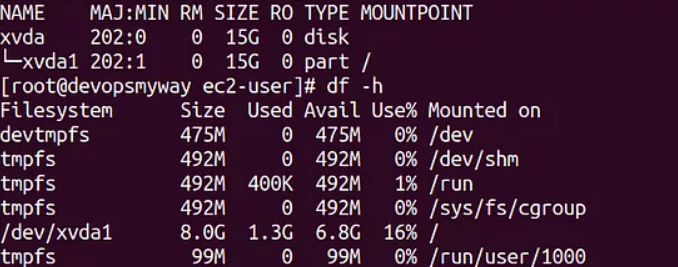 Extend EBS disk space of AWS EC2 Instance