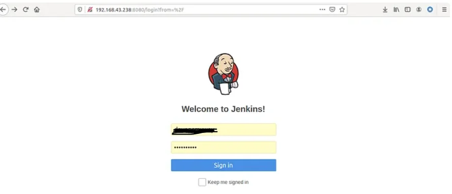 Jenkins account login page