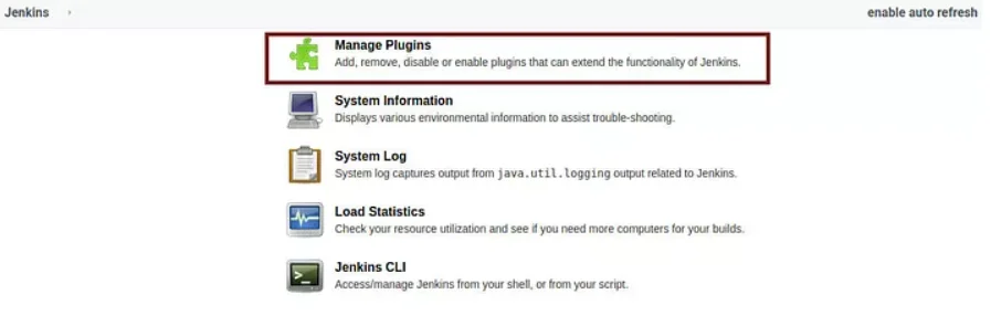 Manage plugins in jenkins