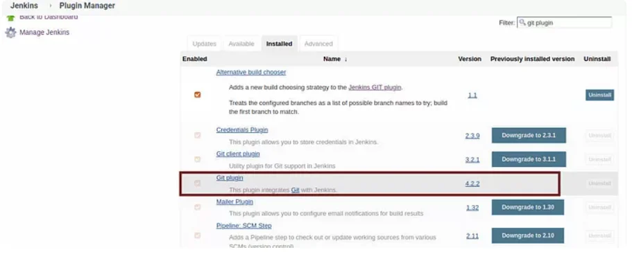 GIT plugins install in jenkins plugins
