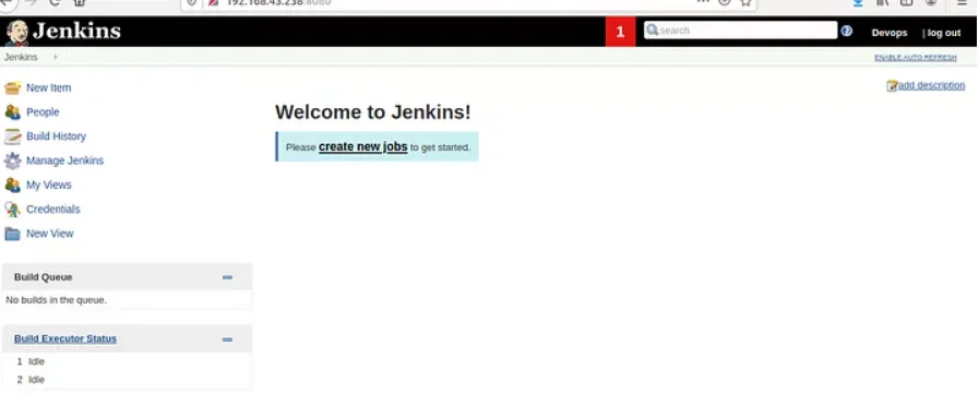 Jenkins dashboard create a new jobs