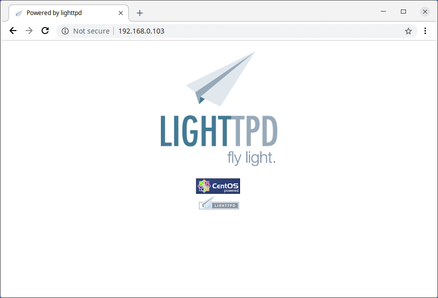 Lighttpd web server on AWS Centos machine page