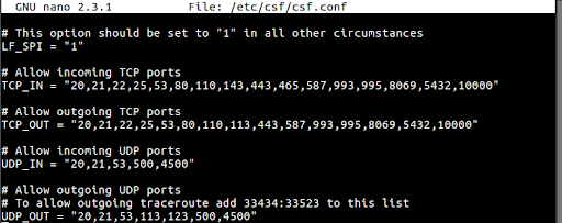 Configure CSF on your AWS instance 