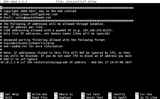 Configure CSF on your AWS instance 