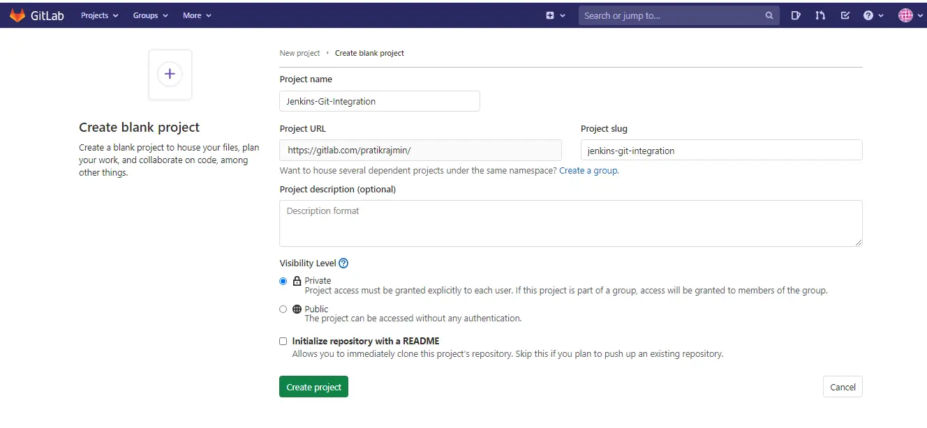 Integration of jenkins with gitlab